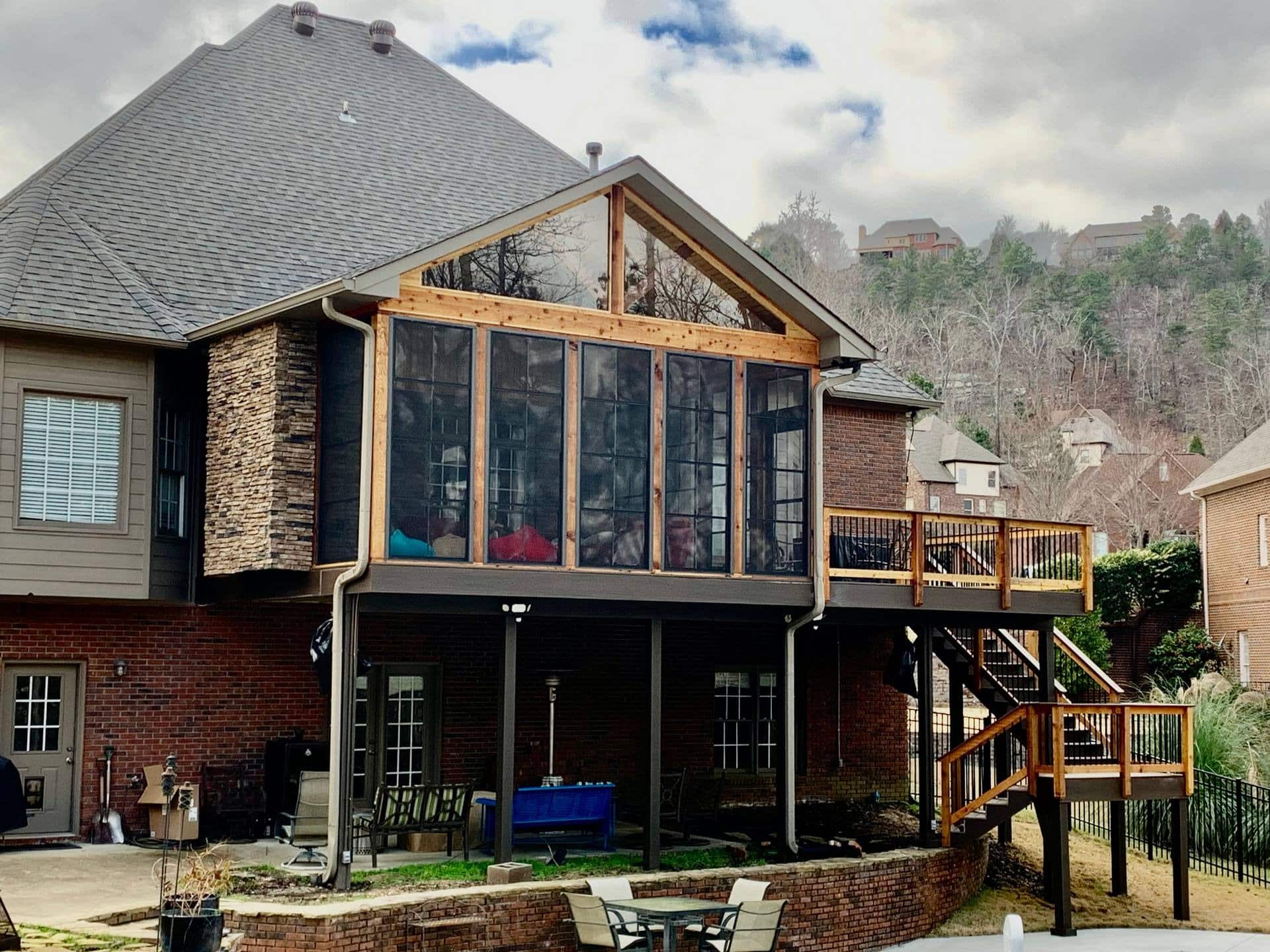 Trex Composite Decking Installers Eze Breeze Windows Gas Fireplace by Alabama Decks Exteriors Birmingham